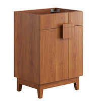 Modway - Miles 24" Armoire de toilette de salle de bain (lavabo non inclus) - Noyer-Panneau de particules et stratifié de mélamine