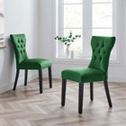 Modway - Silhouette Performance Velvet Chaises de salle à manger Ensemble de 2 - Émeraude-Rembourrage en mousse dense pour le confort