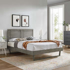 Modway - Marlee Bois Lit à plateforme queen avec cadre angulaire, Gris-Rubberwood Legs