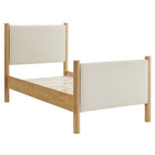 Modway - Maven Taille jumelle Tissu tapis Lit de plateforme, Chêne d’ivoire-Cadre de lit en bois