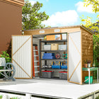 Outsunny - Abri de jardin extérieur 8 pi x 4 pi, avec 2 aérations, pour jardin, jaune-Abri à vélos en métal adapté à de nombreux outils, équipements et vêtements d'extérieur
