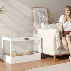 PawHut - Cage pour Hamster 31,5 po L avec Dessus Ouvrable et Cabane - Blanc-Comprend une cabane, une échelle et une balançoire pour l'enrichissement