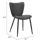 Zuo - Prestige Chaise de salle à manger - Noir - Ensemble de 2-Garantie limitée de 3 ans