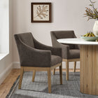 Modway - Alton Tissu tapis Fauteuil à manger - Mocha Natural-Coussin de siège fixe