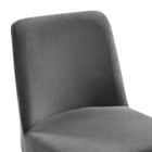 Modway - Amplify Base de traîneau Performance Velvet Fauteuil d’appoint de salle à manger - Gris or-9