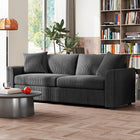 HOMCOM - Canapé 3 places rembourré pour chambre - gris foncé-Le cadre en acier robuste supporte jusqu'à 992 lb (450 kg) 