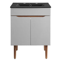 Modway - Harvest 24" Vanette de salle de bain - Gris Noir-Vanité moderne du milieu du siècle