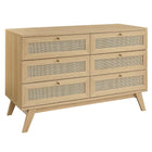 Modway - Soma 6 tiroirs Commode, Chêne-Commode moderne à 6 tiroirs