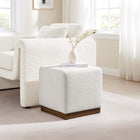 Modway - Tilden Boucle carré 17" Rembourré Ottoman - Noyer des nuages-Arrivée entièrement assemblée