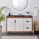 Modway - Energize 48" Vanette de salle de bain - Noir blanc cerise-Construction en MDF et panneau de particules