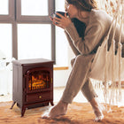 HOMCOM - Foyer électrique portatif sur pied 16 po, 750/1500 W, rouge-Chauffage silencieux et à ventilation forcée avec deux réglages réglables pour une répartition uniforme de la chaleur (à moins de 40 décibels)