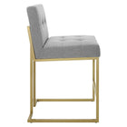 Modway - Privy Tissu rembourré Tabouret de comptoir - Or gris clair - Ensemble de 2-Capsules de pied non marquées