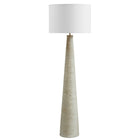 Modway - Saylor Nervures sculptées Bois Lampe sur pied avec abat-jour, Gris blanc-Lampe de pied de 59 pouces