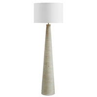 Modway - Saylor Nervures sculptées Bois Lampe sur pied avec abat-jour, Gris blanc-Lampe de pied de 59 pouces