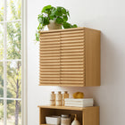Modway - Render Fixé au mur Armoire de salle de bain in Chêne-Charnières douces à fermeture
