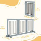 PawHut - Barrière pour animaux autoportante - pliable avec 2 pieds de support - gris-Pliable pour un rangement facile 
