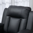 HOMCOM - Fauteuil inclinable massant à vibrations 8 points pour salon - noir-Deux porte-gobelets pour les boissons et deux poches latérales pour la télécommande 