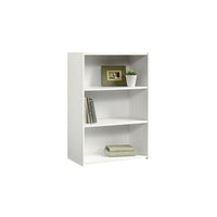 Sauder – Bibliothèque à 3 tablettes, blanc doux-Fini blanc doux