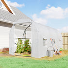Outsunny - serre tunnel à pied 11,5 pi x 6,6 pi x 6,6 pi, blanc- La bâche en maille PE résistante aux UV résiste à la pluie et au vent  
