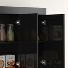 HOMCOM - Armoire de cuisine garde-manger avec étagère réglable et tiroir - noir brillant-Façades à effet brillant ajoutant une touche élégante et moderne 