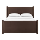Modway - Rael Performance Velvet Lit de plateforme complet, Marron chocolat-Capacité de poids : 800 lb.