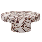 Modway - Alora Intérieur - Terrasse extérieure Rond de béton Table basse - Marbre rouge-Table basse ronde de 34 pouces