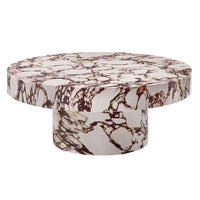 Modway - Alora Intérieur - Terrasse extérieure Rond de béton Table basse - Marbre rouge-Table basse ronde de 34 pouces