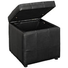 Modway - Volt Entreposage Vinyle rembourré Ottoman - Noir-Cadre composite en bois