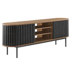 Modway - Fortitude 71 po Meuble TV, Noir noyer-Étagères ajustables