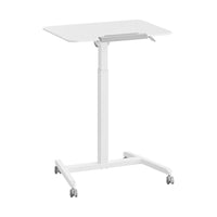 Seville Classics - 25,6 po W Chariot de bureau mobile inclinable à vérin pneumatique - Blanc-Le plateau est fabriqué en MDF stratifié robuste et est soutenu par un cadre en acier solide