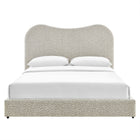 Modway - Seluna Boucle Lit plateforme Queen, Rock-Capacité de poids : 800 lb.