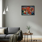 Calgary Flames 1989 Cup Celebration - Toile encadree - 31" x 22"-Prêt à accrocher - livré entièrement assemblé