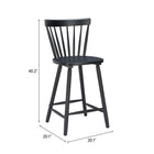 Zuo - Tyce Tabouret de comptoir - Noir - Ensemble de 2-7