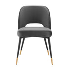 Modway - Rouse Performance Velvet Fauteuil d’appoint de salle à manger - Charbon de bois-Capacité de poids de la chaise : 331 lb.