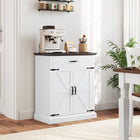 HOMCOM - Buffet style ferme 29,6 po L avec rangement et plateau épais de 1,2 po - blanc-Un tiroir et une armoire gardent le dessus propre et bien rangé 