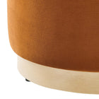 Modway - Tilden Velours rond de performance de 16" Rembourré Ottoman - Rouille naturelle-Capacité de poids : 506 lbs.