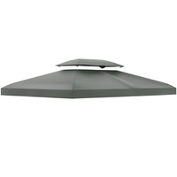 Outsunny - Toit de rechange pour pavillon 13 pi L x 10 pi l, 2 niveaux, couverture supérieure UV, jardin, terrasse, extérieur, gris foncé (SEULEMENT LE HAUT)-Excellente addition à tout espace extérieur, comme le jardin, le parc et la terrasse  