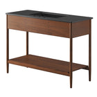 Modway - Zaire 48" Vanité de salle de bain à un seul lavabo - Noir noyer-Placage de grains de bois