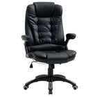 Vinsetto - Fauteuil de bureau exécutif à hauteur réglable avec roulettes pivotantes et accoudoirs - noir-Lignes de haut dossier avec rembourrage épais pour plus de confort