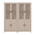 Manhattan Comfort - Jodie 31 po Bibliothèque Mid-Century Moderne - Chêne blanchi - Lot de 2-Bibliothèque Mid-Century Modern pour bureau à domicile, salon et rangement supplémentaire lot de 2