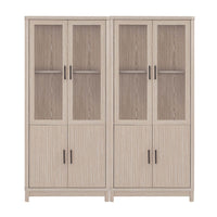 Manhattan Comfort - Jodie 31 po Bibliothèque Mid-Century Moderne - Chêne blanchi - Lot de 2-Bibliothèque Mid-Century Modern pour bureau à domicile, salon et rangement supplémentaire lot de 2