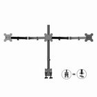 Rocelco – Support de table DM3 à deux articulations pour trois moniteur, 13 po à 27 po, noir-Peut être monté sur toute surface d'une épaisseur de jusqu'à 3,5 po avec un serre-joint ou un trou passe-fils