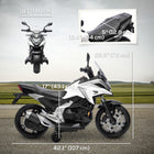 Qaba - Moto électrique Honda sous licence 12V avec phares et musique - blanc-Livrée avec deux petites roues d'entraînement, renforçant la sécurité pour les débutants 