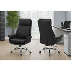 Monarch Specialties - 7253 Chaise de Bureau Ergonomique Aspect Cuir - Noir-9