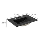 Modway - Cayman 24" Lavabo de salle de bain in Noir-Construction en céramique