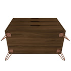 Manhattan Comfort - Rockefeller commode 3 tiroirs style milieu du siècle de 35,24 po - brun - ensemble de 2-Garantie limitée du fabricant de 30 jours