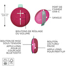 Ultimate Ears - MINIROLL Enceinte Bluetooth ultra-portable et étanche - Rose-Compatible avec les ordinateurs portables MacBook Neo : connexion Bluetooth instantanée, compatibilité parfaite et couleurs assorties