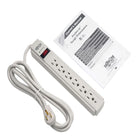 Tripp Lite - Protect It! Parasurtenseur 6 prises - Cordon de 2,4 m - Fiche discrète-OPTIONS PRATIQUES DE POSITIONNEMENT DANS TOUS LES ENVIRONNEMENTS : Câble d’alimentation secteur de 8 pi avec fiche NEMA 5-15P permettant d’atteindre les prises éloignées. Cette prise multiple est dotée de fentes en trou de serrure sur le panneau inférieur pour un montage mural pratique.