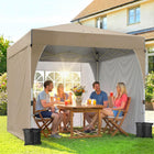 Outsunny - Tente auvent pliante 9.6 pi l x 9.6 pi L avec 3 parois latérales - Installation facile à 1 bouton-Conception pop-up avec verrou central à une pression pour une installation sans outils en seulement 30 minutes