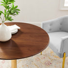 Modway - Verne 35 po Table à manger, Noyer d’or-Placage en noyer